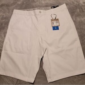 New Puma White Flat Front Enjoy Golf Shorts 33/10" NWT